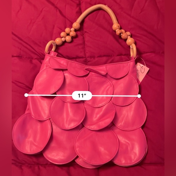 Vintage Prezzo Pink Leather Fish Scale Handbag - Picture 6 of 7